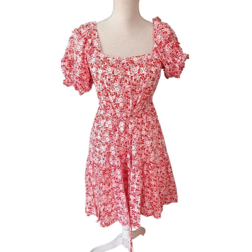 Olivia James Red White Floral Mini Dress XS